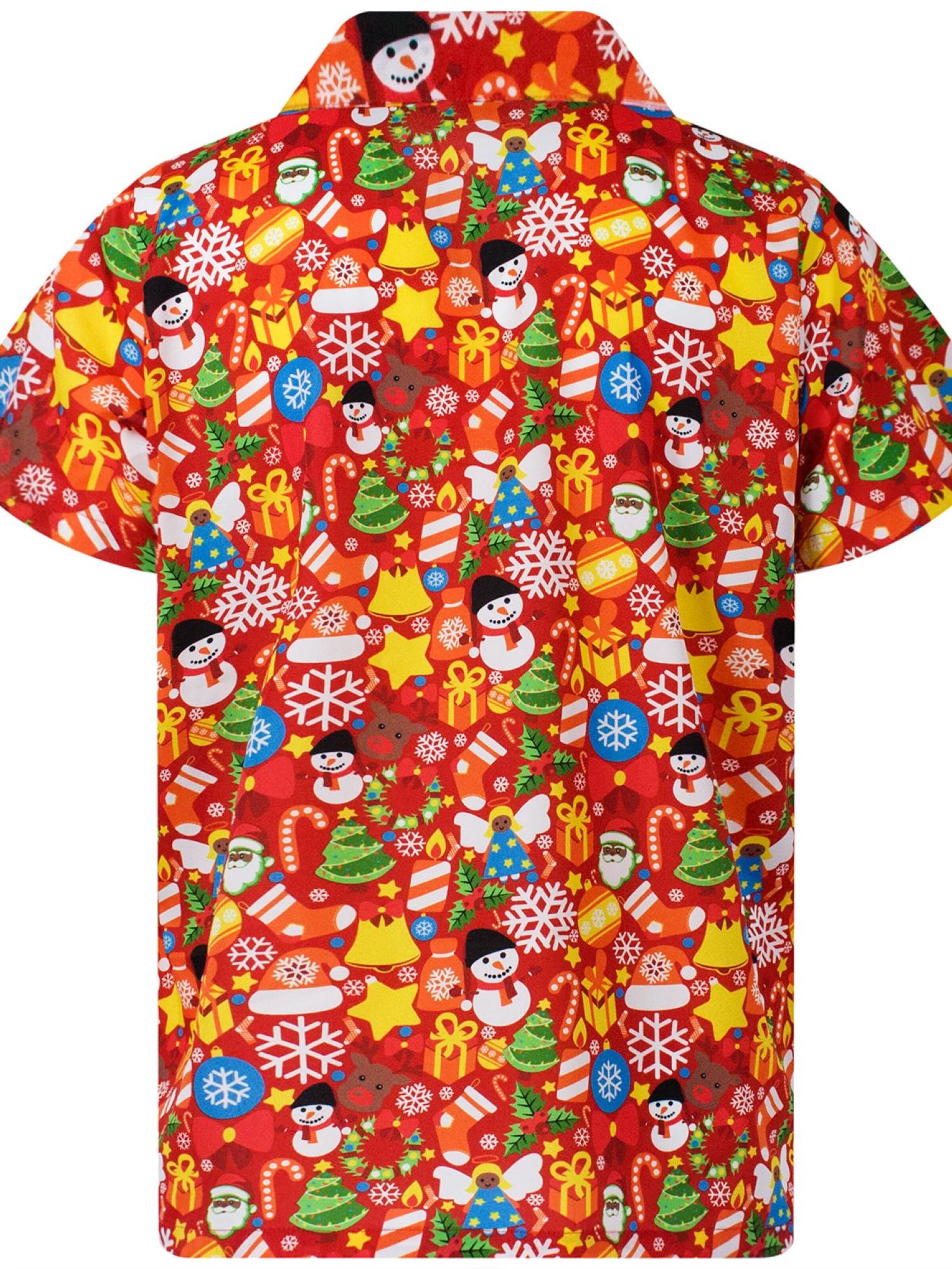 King Kameha Regular Fit Hemd 'Christmas Allover'‌‌‌‌‌‌‌‌‌‌ in Rot