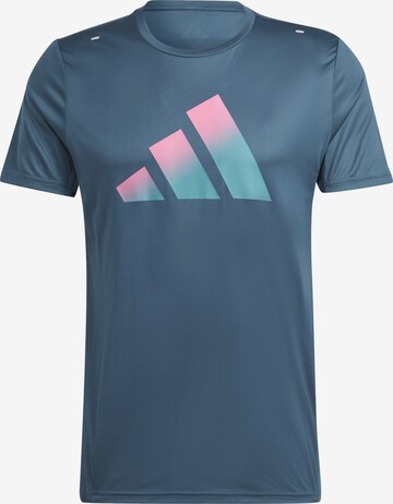 T-Shirt fonctionnel 'Run Icons' ADIDAS PERFORMANCE en bleu : devant