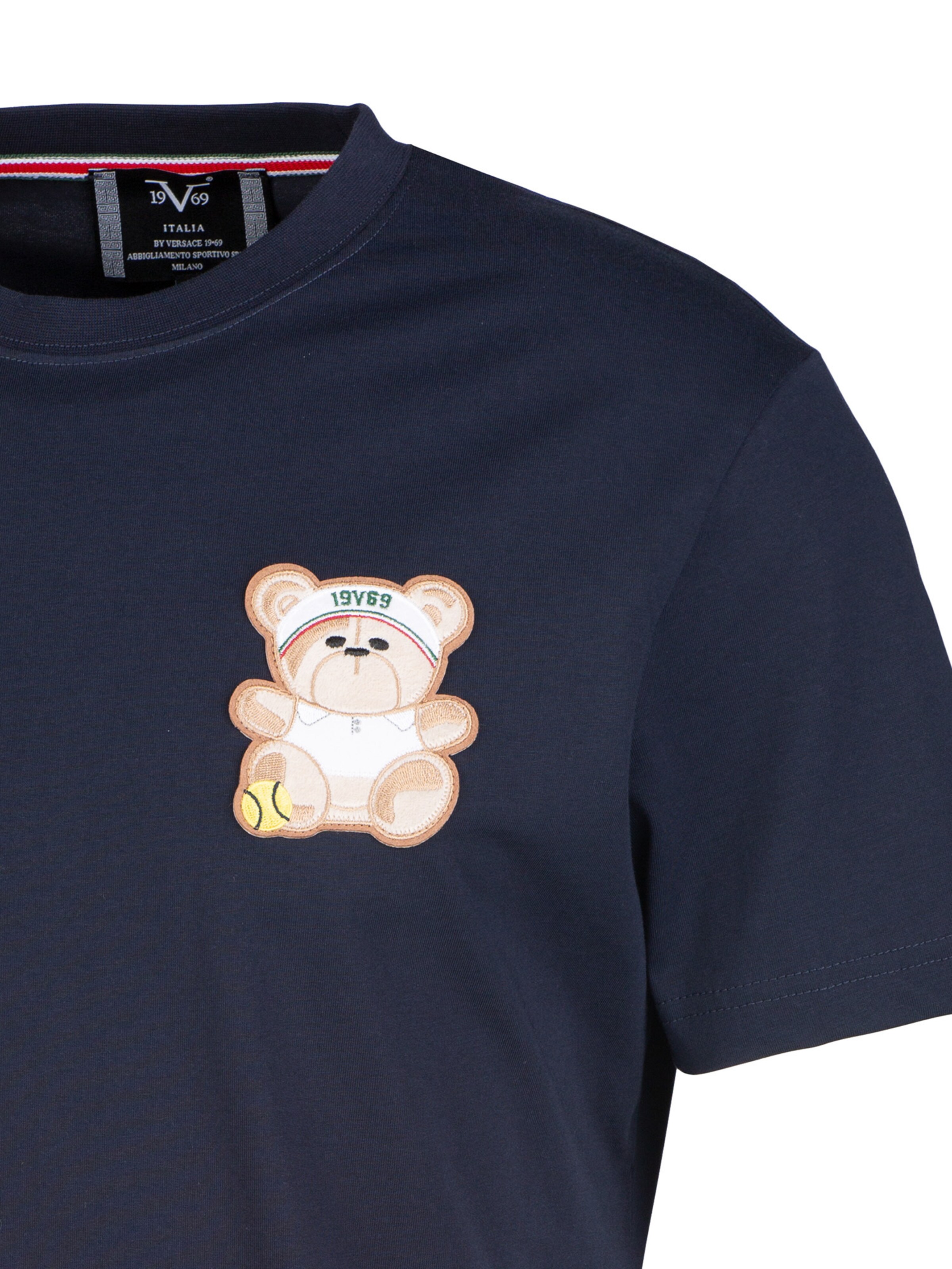19V69 ITALIA Koszulka 'Rafael Teddy' w kolorze niebieski