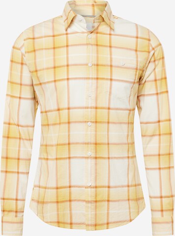 s.Oliver Slim fit Button Up Shirt in Yellow: front