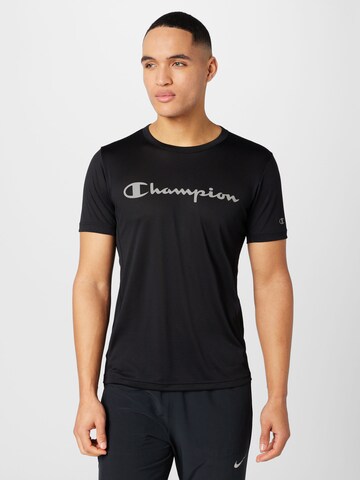 Champion Authentic Athletic Apparel Λειτουργικό μπλουζάκι σε μαύρο: μπροστά