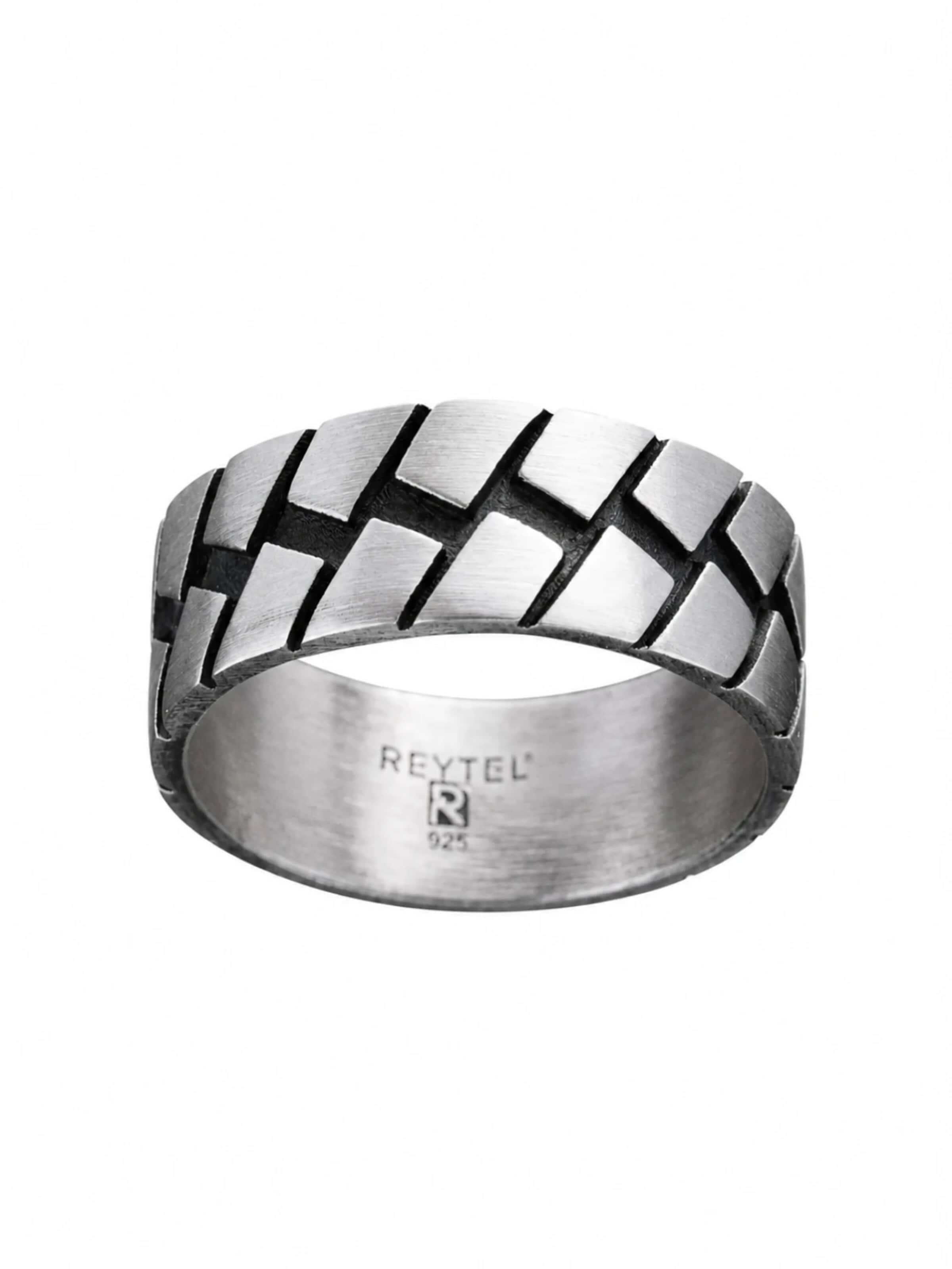 REYTEL - Anillo 'ROUTE' en plata: frente