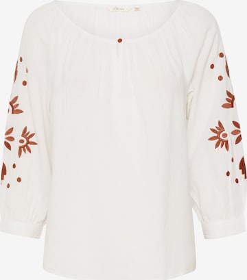 Cream Blouse 'Alexi' in Wit: voorkant