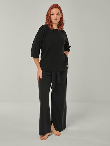 YOU LOOK PERFECT Sweater 'PULLOVER FAY - Halbarm Pullover in Strukturstrick' in Black