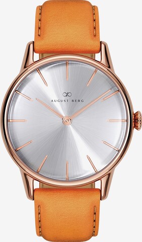 August Berg Analog Watch 'Serenity' in Orange: front