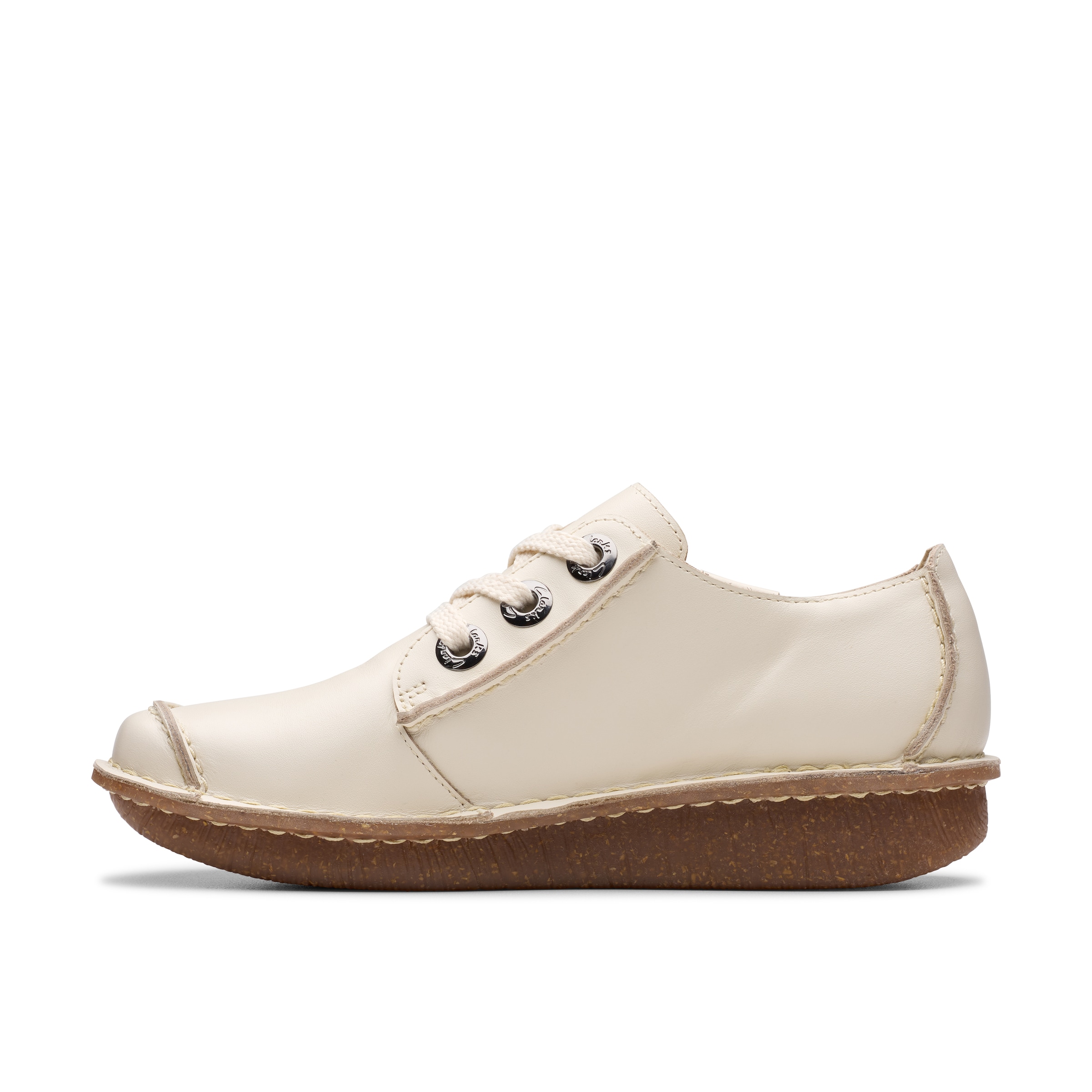CLARKS - Sapatilha com atacadores 'Funny Dream' em branco: frente