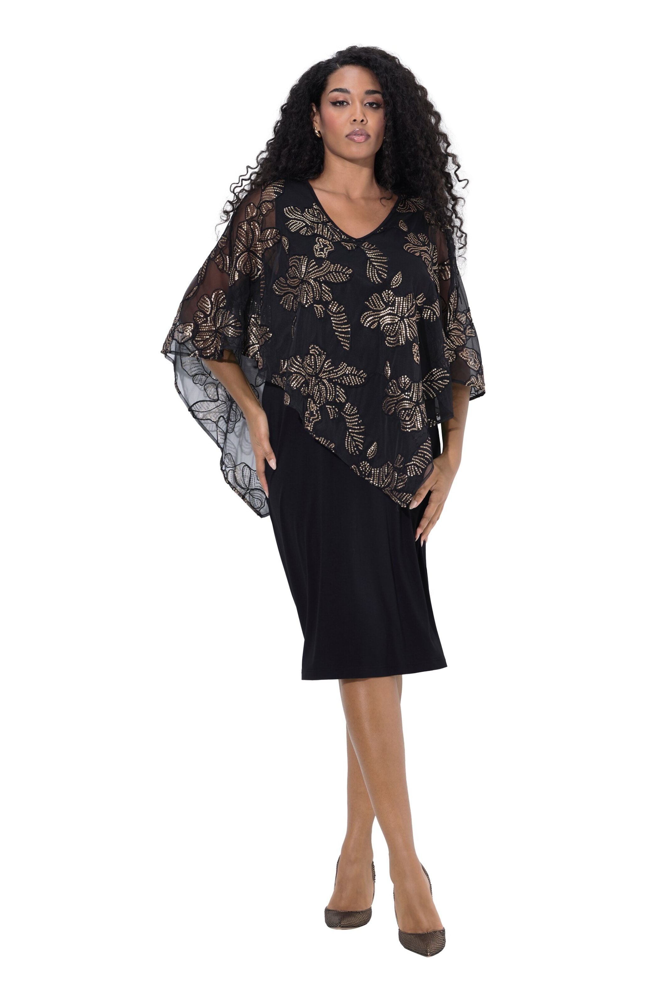 Ulla Popken Kleid in Schwarz: Vorderseite