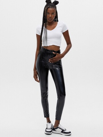 Pull&Bear Skinny Broek in Zwart: voorkant