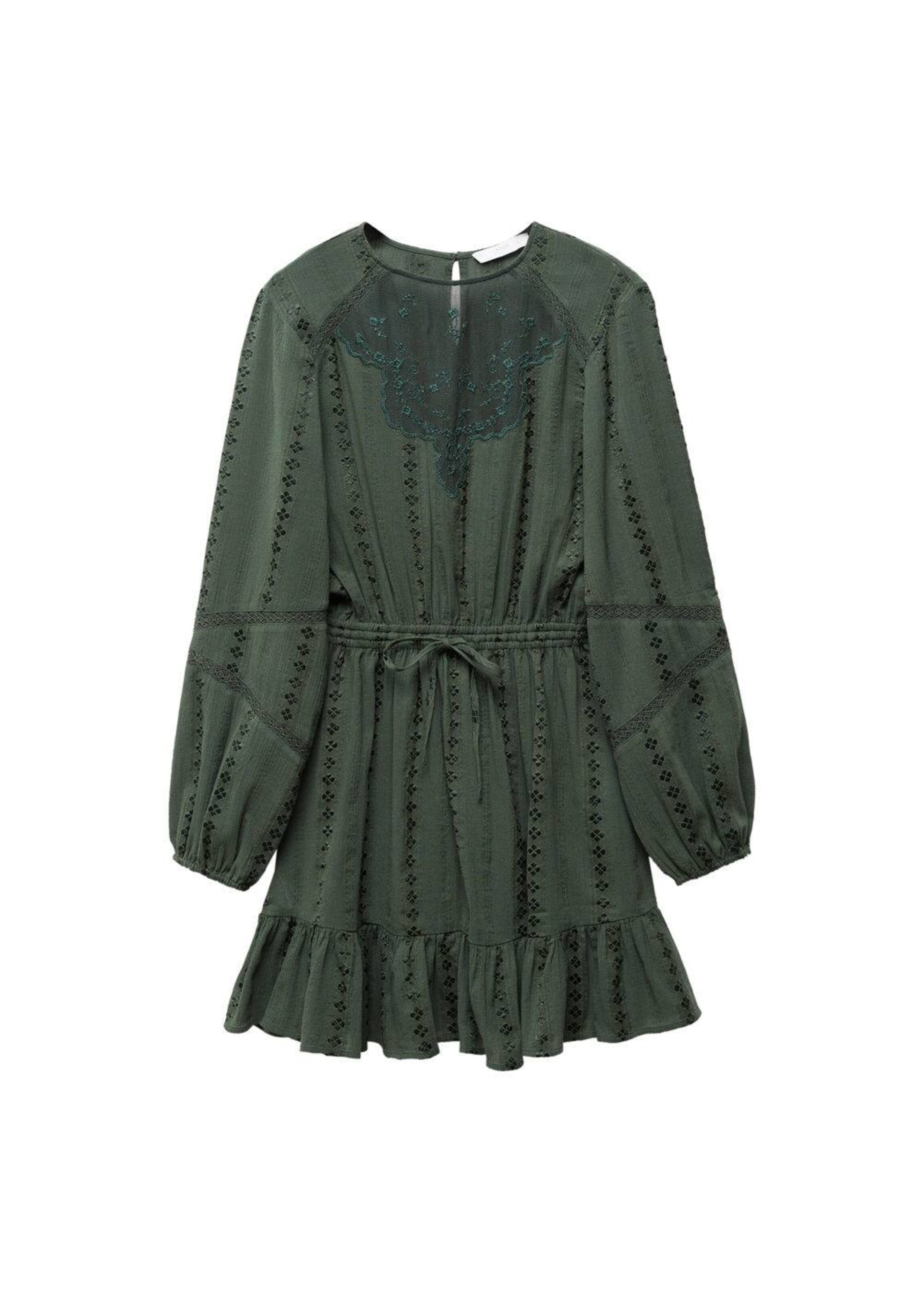 MANGO Obleka | zelena barva: sprednja stran