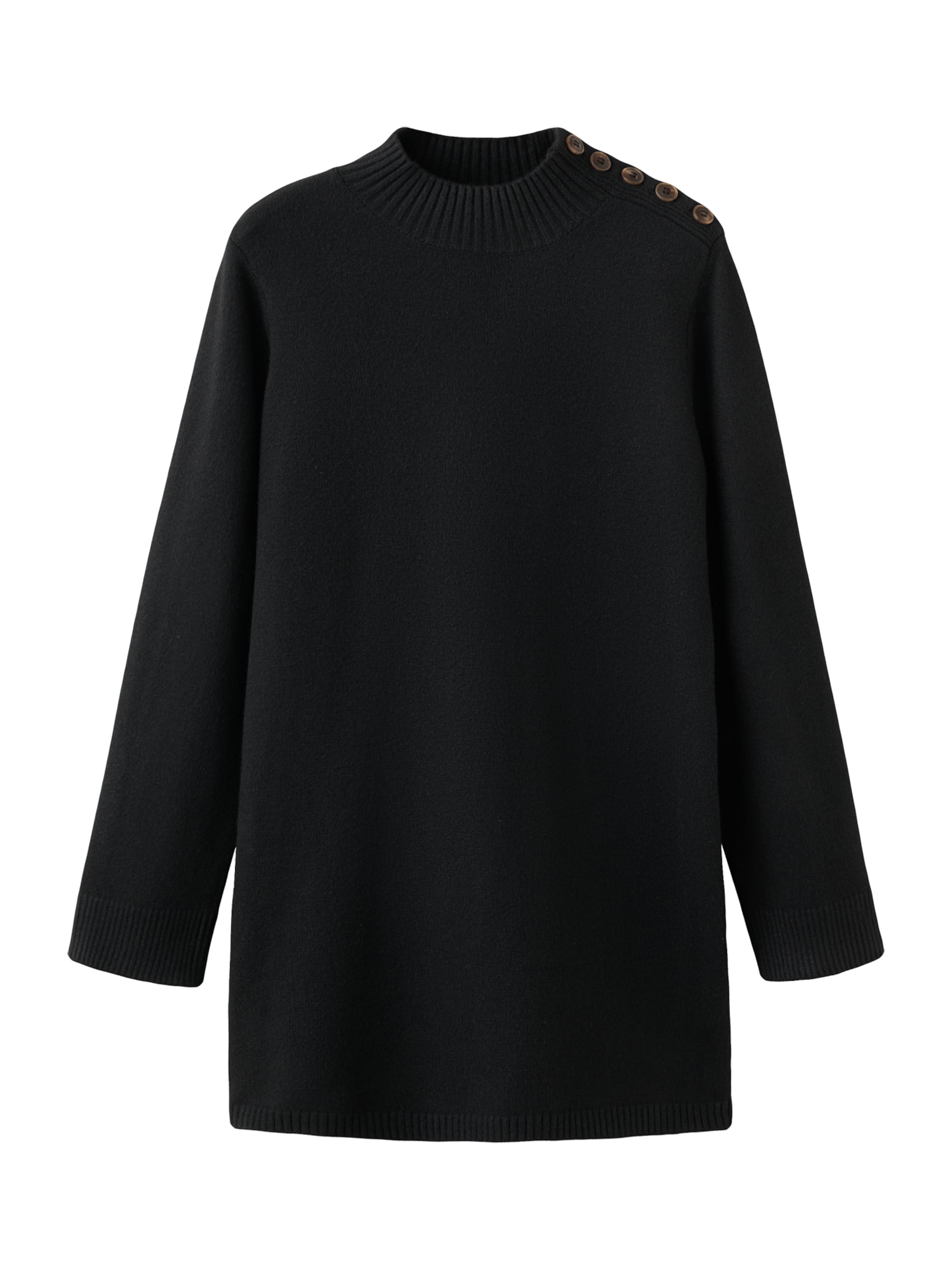 MANGO Gebreide jurk 'HARRY' in Zwart: voorkant