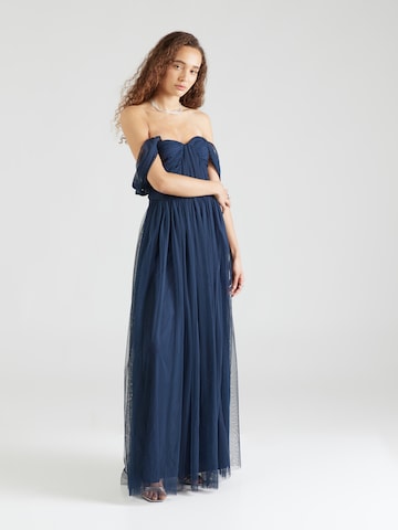 Maya Deluxe Evening dress in Blue: front