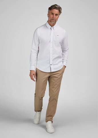HECHTER PARIS Regular Fit Langarmhemd in Weiß