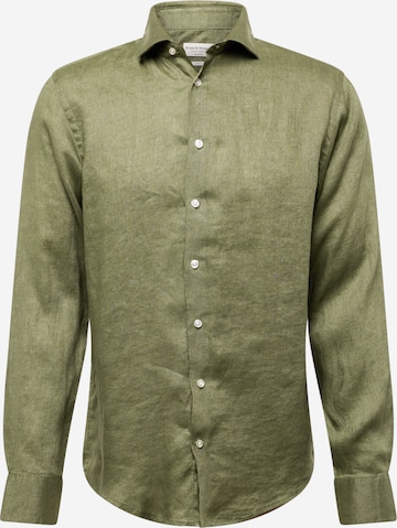 Bruun & Stengade - Slim Fit Camisa 'Perth' em verde: frente