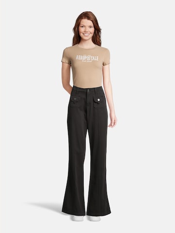 évasé Pantalon AÉROPOSTALE en noir