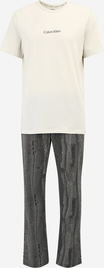 Calvin Klein Underwear Pijama largo en gris claro / negro / blanco, Vista del producto