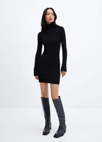 MANGO Knitted dress 'Goletin' in Black