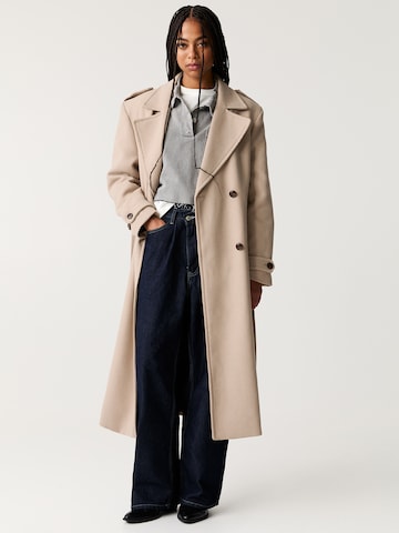 Manteau mi-saison Pull&Bear en beige : devant