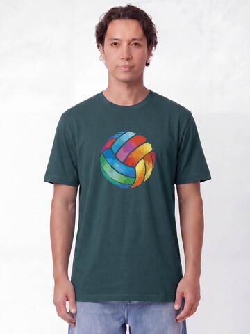 T-Shirt 'Volleyball In Watercolor' Watapparel en vert : devant