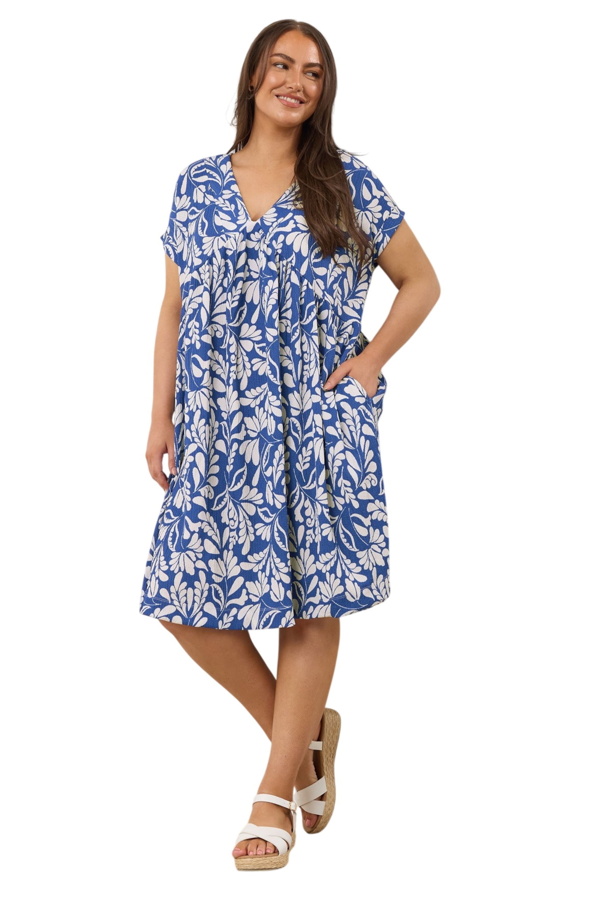 Robe Stil Diva en bleu : devant