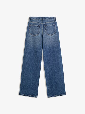 Wide Leg Jean Bershka en bleu