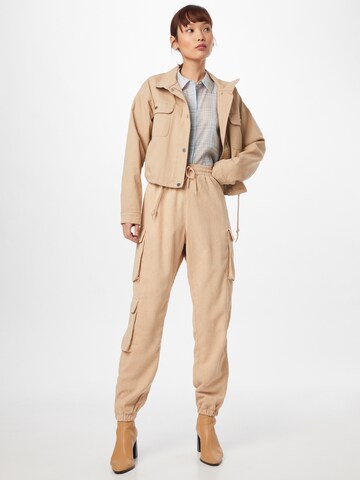 Missguided Tapered Cargobroek in Beige