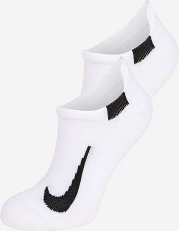 NIKESportske čarape 'Multiplier' - bijela boja: prednji dio
