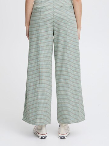ICHI Wide leg Trousers 'KATE' in Green
