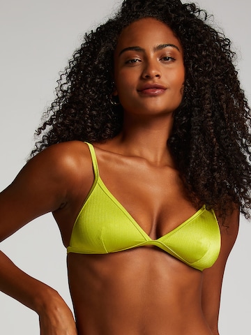 Hunkemöller - Triangular Top de biquíni 'Luna' em verde: frente