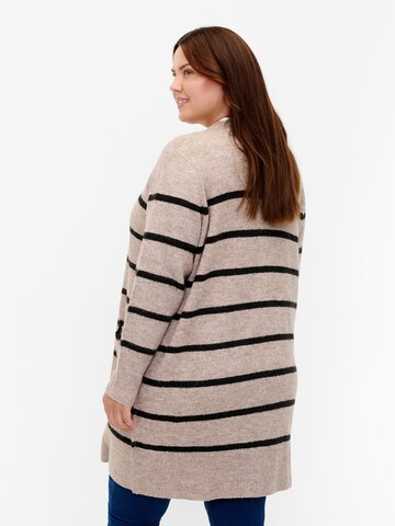 Zizzi Knit Cardigan 'SANDIE' in Beige