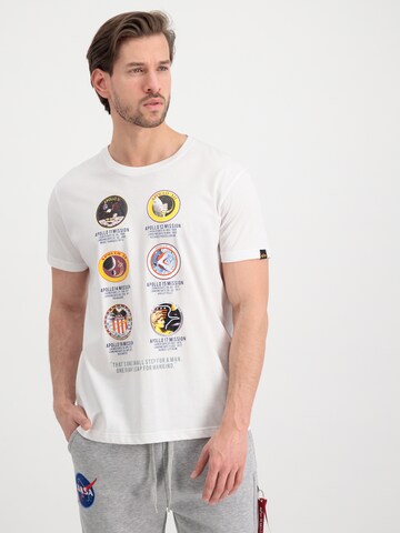 balta ALPHA INDUSTRIES Marškinėliai 'Apollo Mission'
