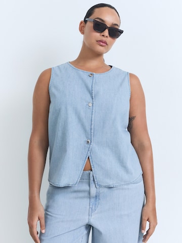 MANGO Blouse 'VIONET' in Blue: front