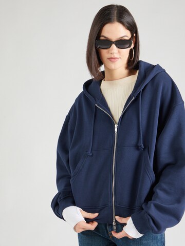 WEEKDAY Sweat jacket 'Boxy' in Blue: front