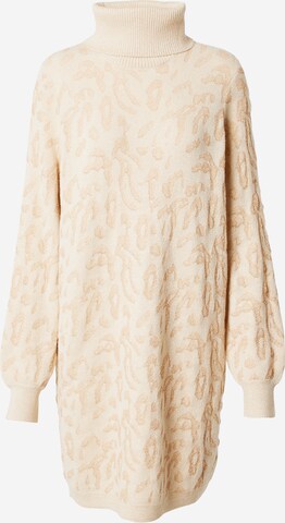 OBJECT Knitted dress 'RAY' in Beige: front