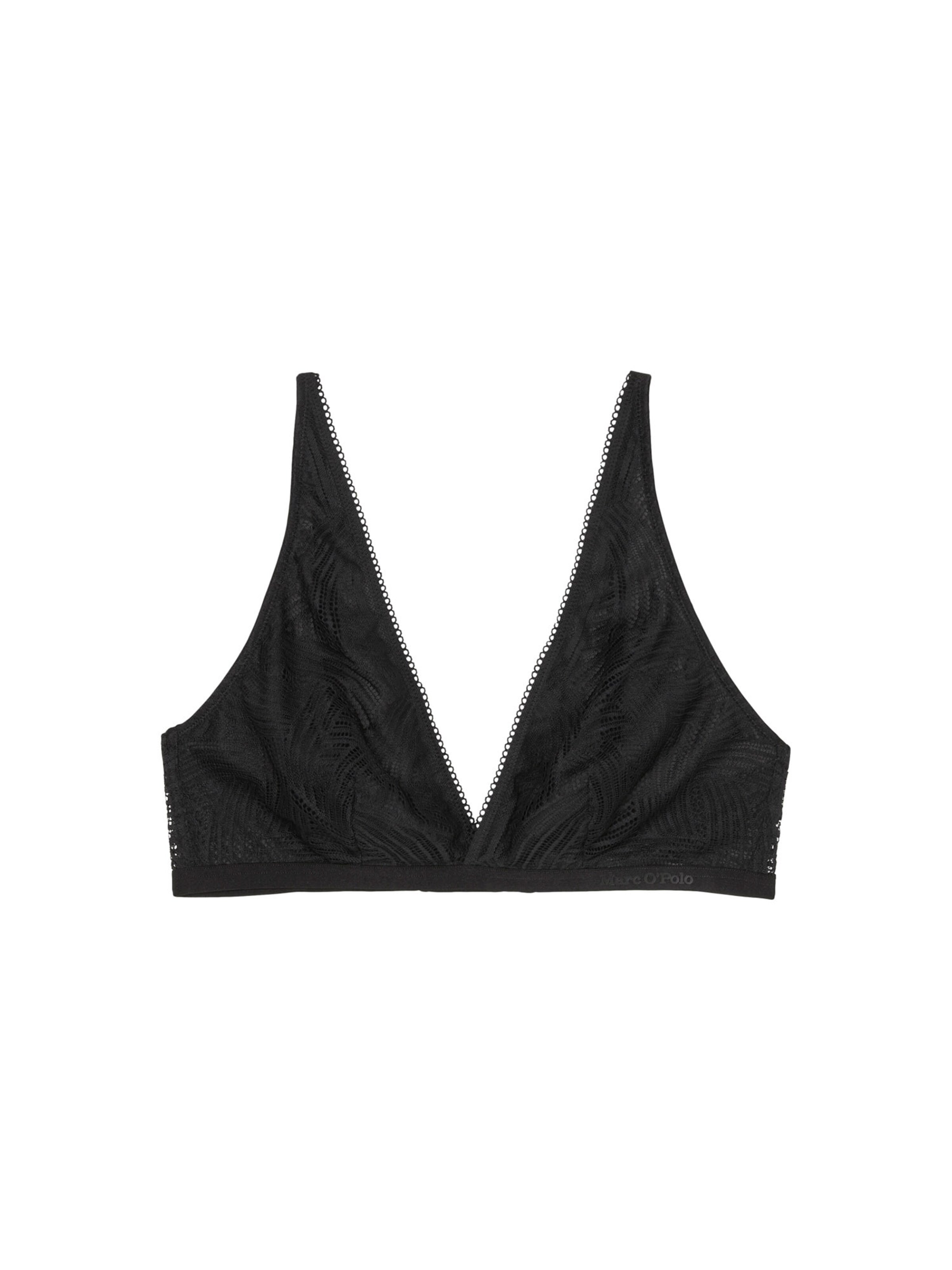 Marc O'Polo T-Shirt Bralette ' Timeless Lace ' in Schwarz: Vorderseite