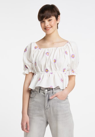 MYMO Blouse in Wit: voorkant