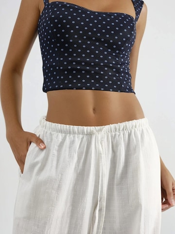 Busem - Perna larga Calças em branco