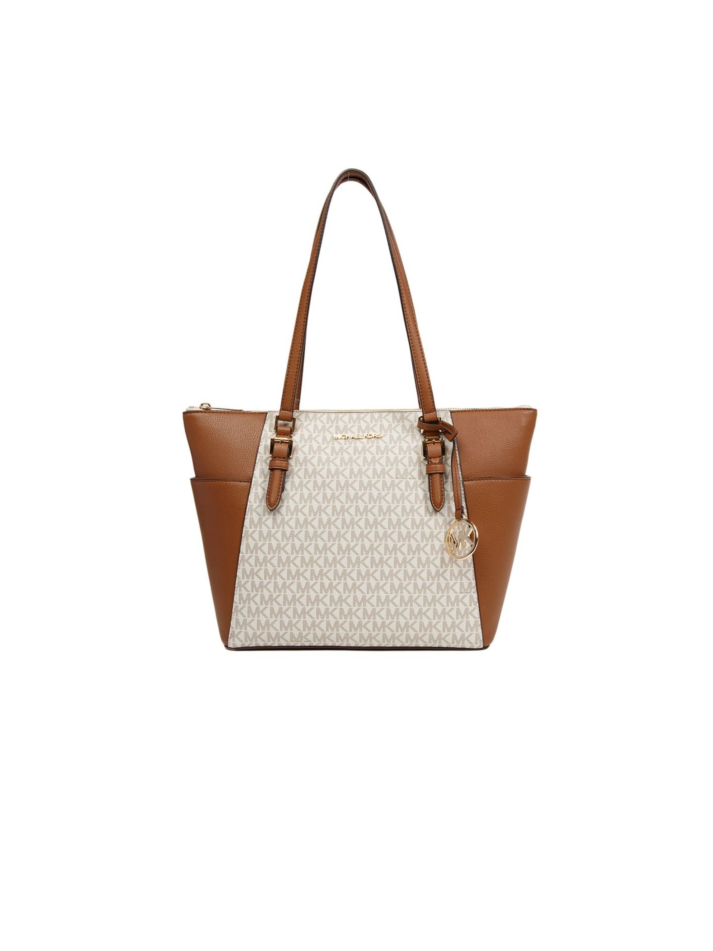 Shopper 'Charlotte Large Top-Zip Tote' di Michael Kors in beige: frontale