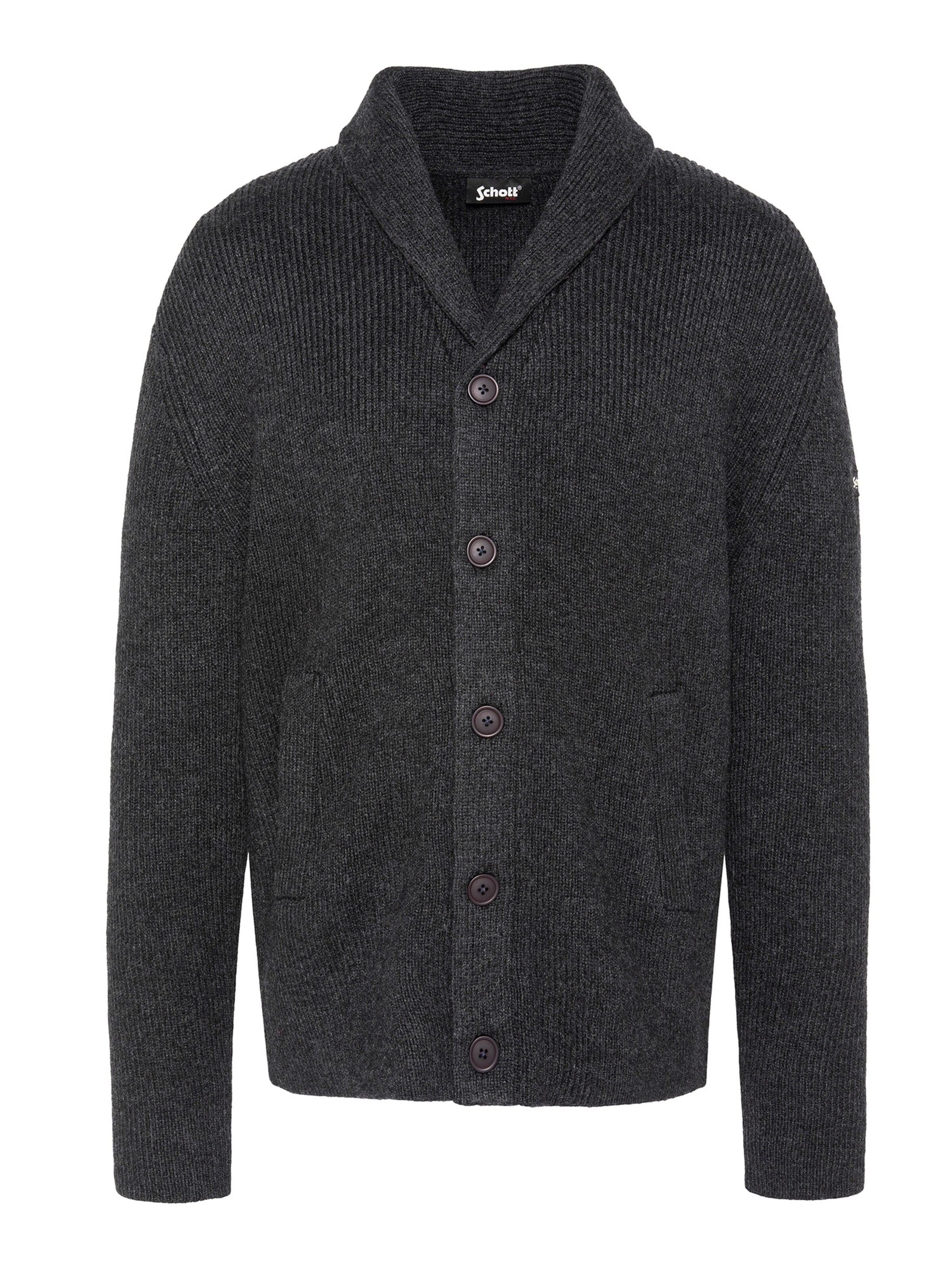 Vestes en maille Schott NYC en gris : devant