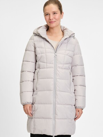 Covered Winter Coat 'Nika' in Grey: front
