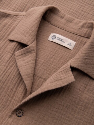 Ombre Regular fit Button Up Shirt in Brown