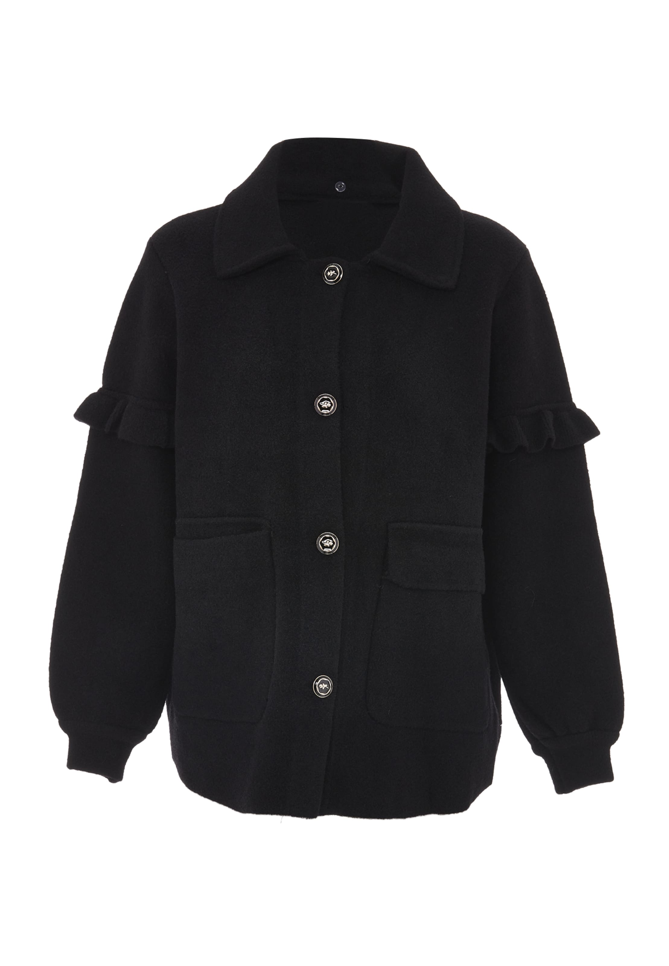 CELOCIA Gebreid vest in Zwart: voorkant