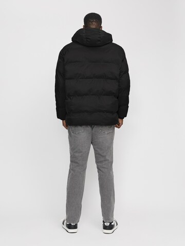 Jack & Jones Plus Winterjacke in Schwarz