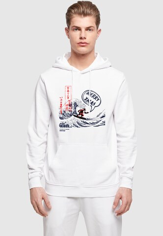 Sweat-shirt 'Hokusai - Santa Great Wave Merry Xmas' Merchcode en blanc : devant