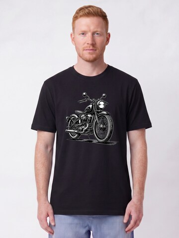 T-Shirt ' Classic Motorrad ' Watapparel en noir : devant