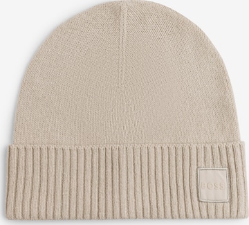 BOSS Beanie ' Akaio ' in Beige: front