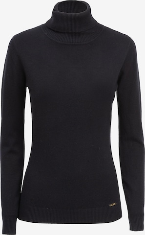 juoda Influencer Megztinis: priekis