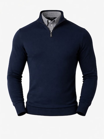 PANTONECLO Trui 'Pantoneclo Men’s Mock Sweater' in Blauw: voorkant