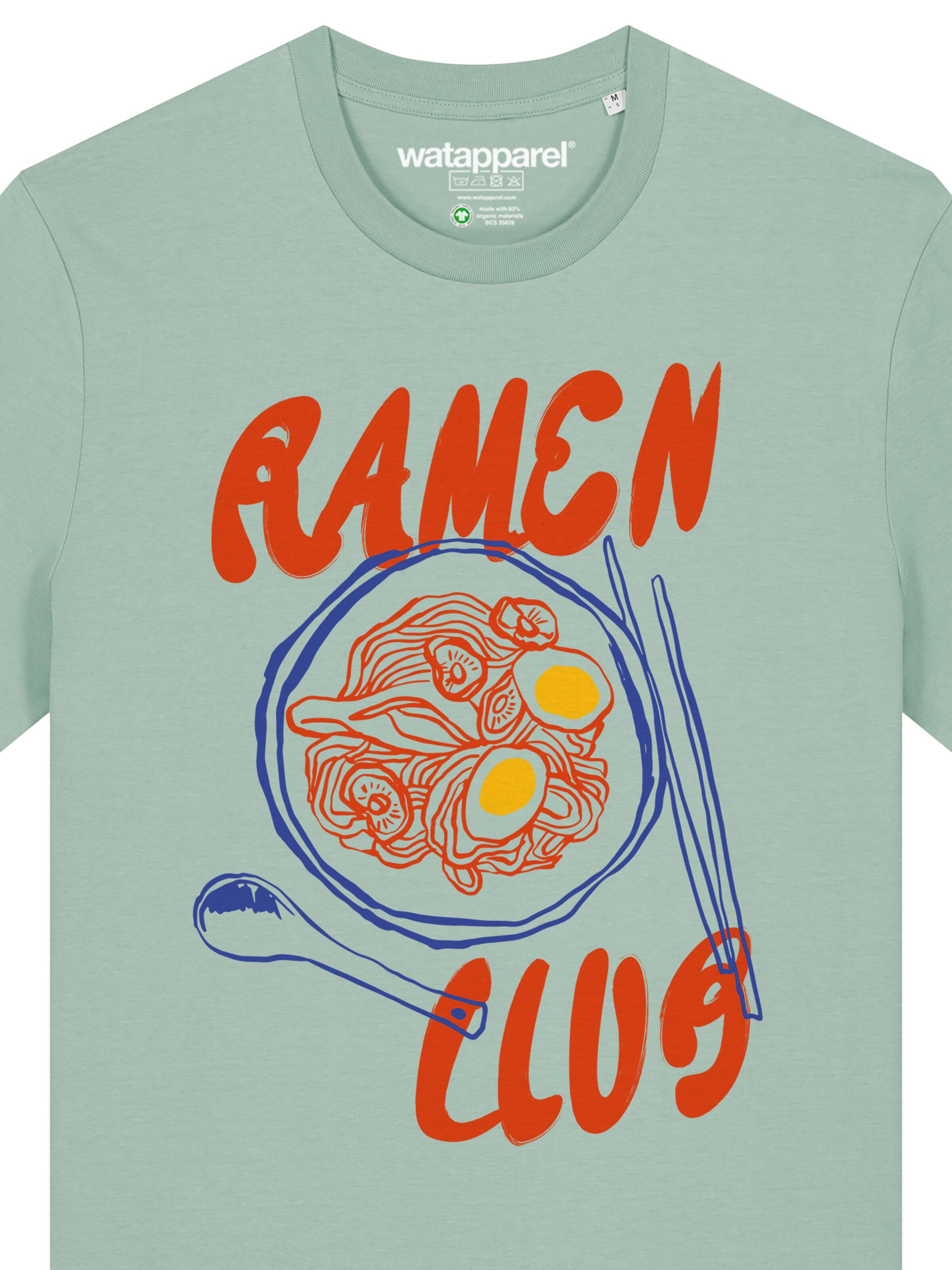 Maglietta 'Ramen Club' di Watapparel in verde