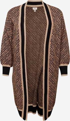 River Island Plus Knit Cardigan in Brown: front
