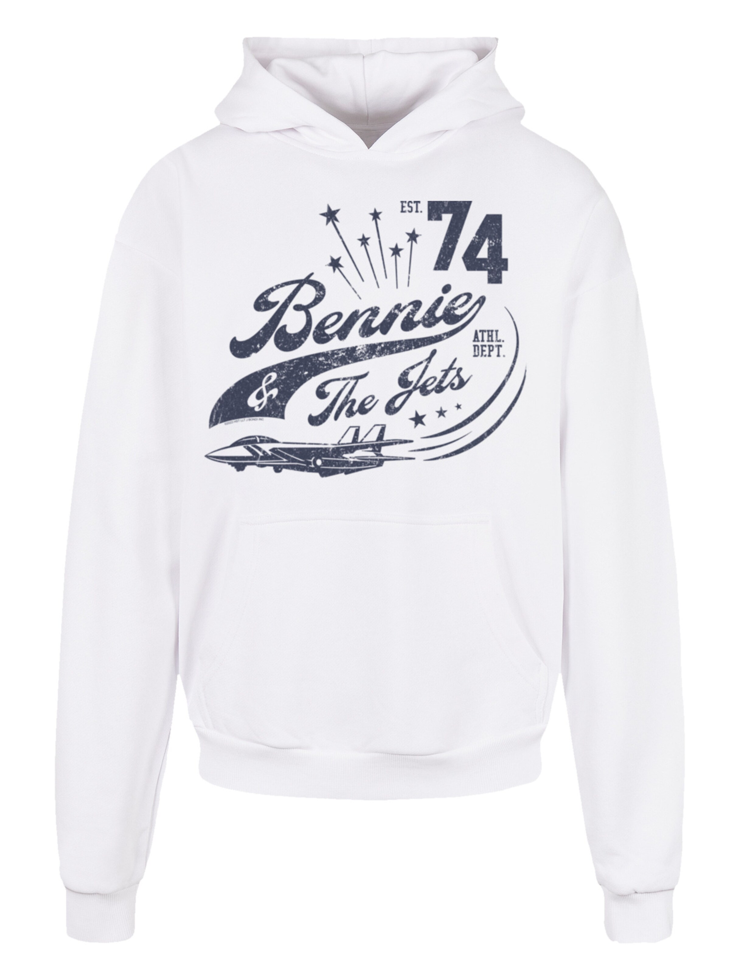Sweat-shirt 'Elton John Bennie And The Jets' F4NT4STIC en blanc : devant